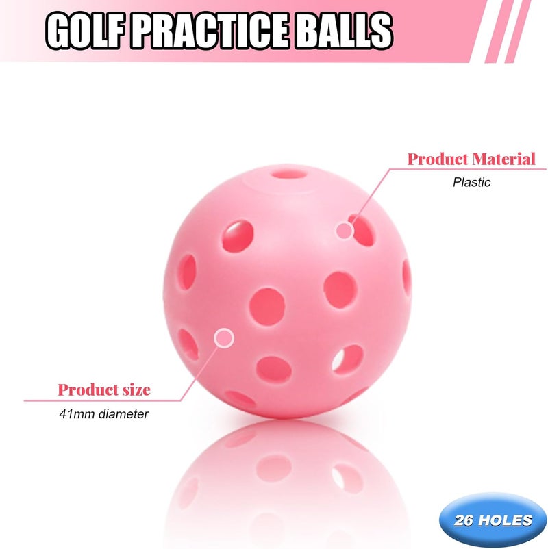 Bac-kitchen Plastic Golf Balls Practice Limited Flight Golf Training Ball Hollow Swing Practice Indoor Golf Balls with Mesh Drawstring Bag for Backyard Driving Range or Outdoor - Image 3
